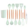 12pcs/set Silicone Cooking Kitchen Utensils Set Non-Stick Spatula Shovel Wooden Handle Cooking Tools Set Storage Box Kitchen Accessories