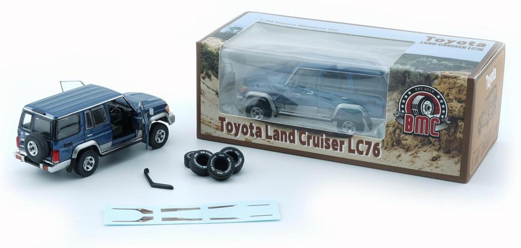 BM CREATIONS Toyota Land Cruiser LC76 Blue Finished Product 1/64 (RHD)