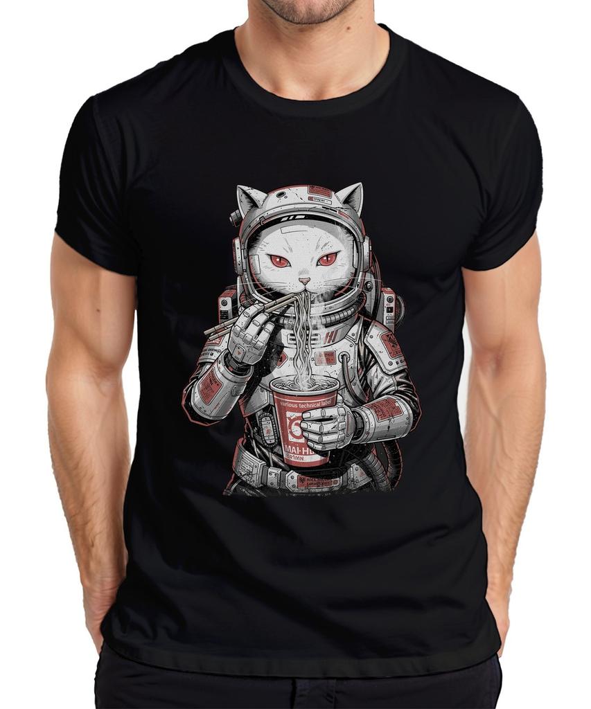 Astronaut Cat Ramen Noodles Japanese Cyberpunk Japan Space Men's T-Shirt