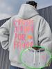 Men's Fall-winter Hooded Sweatshirt "MORE AMORE POR FAVOR" Printed Warm Fashion Pullover, Casual Streetwear Style Sweatshirt