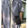 Korean Fashion Mini Nylon Shoulder Bag For Men Women Chic Crossbody Bucket Bag Casual Small Handbag Drawstring Purse Phone Pouch