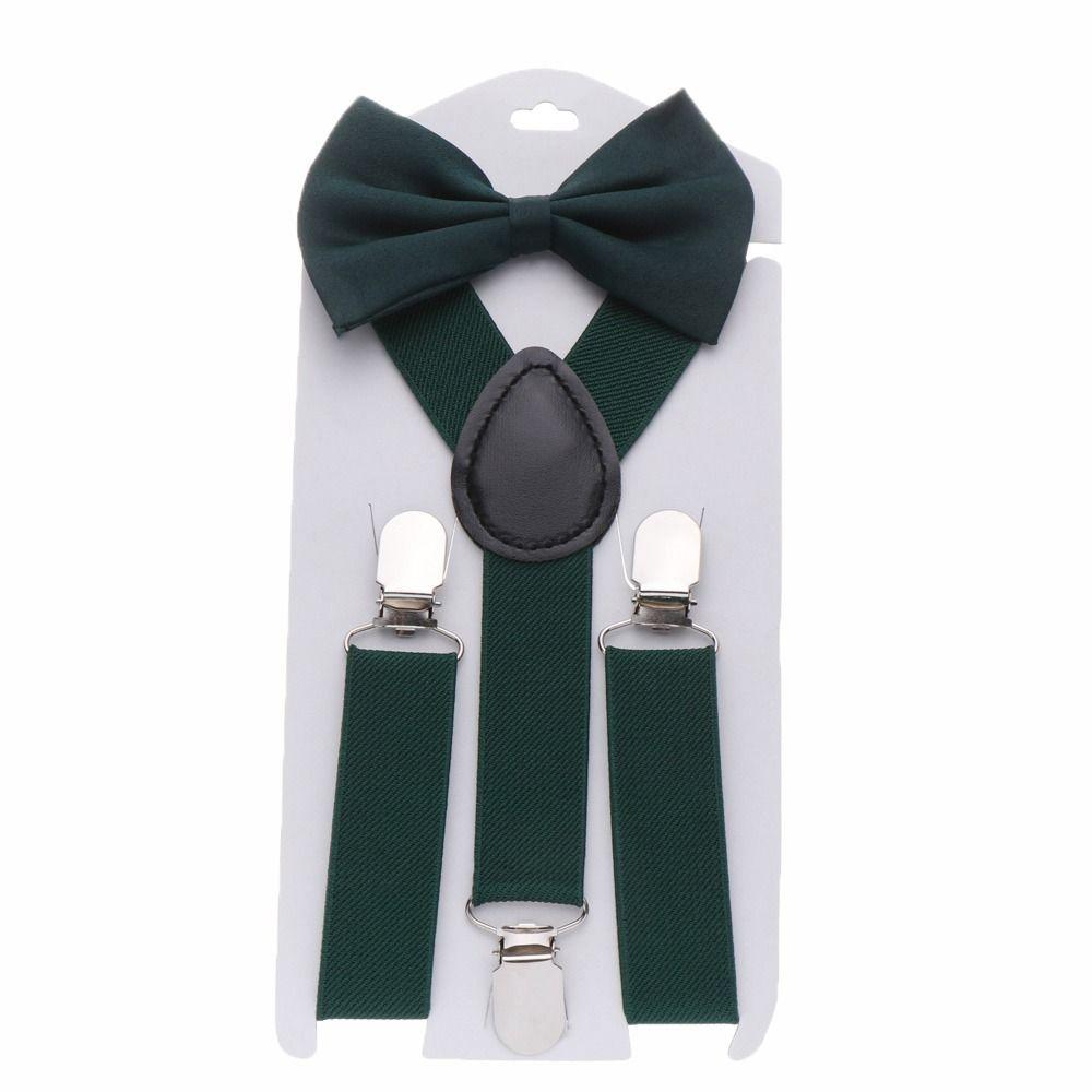 For Children For Girls For Boys Hanging Pants Clip Suspenders Clips Bow Tie Tie Suspenders Set