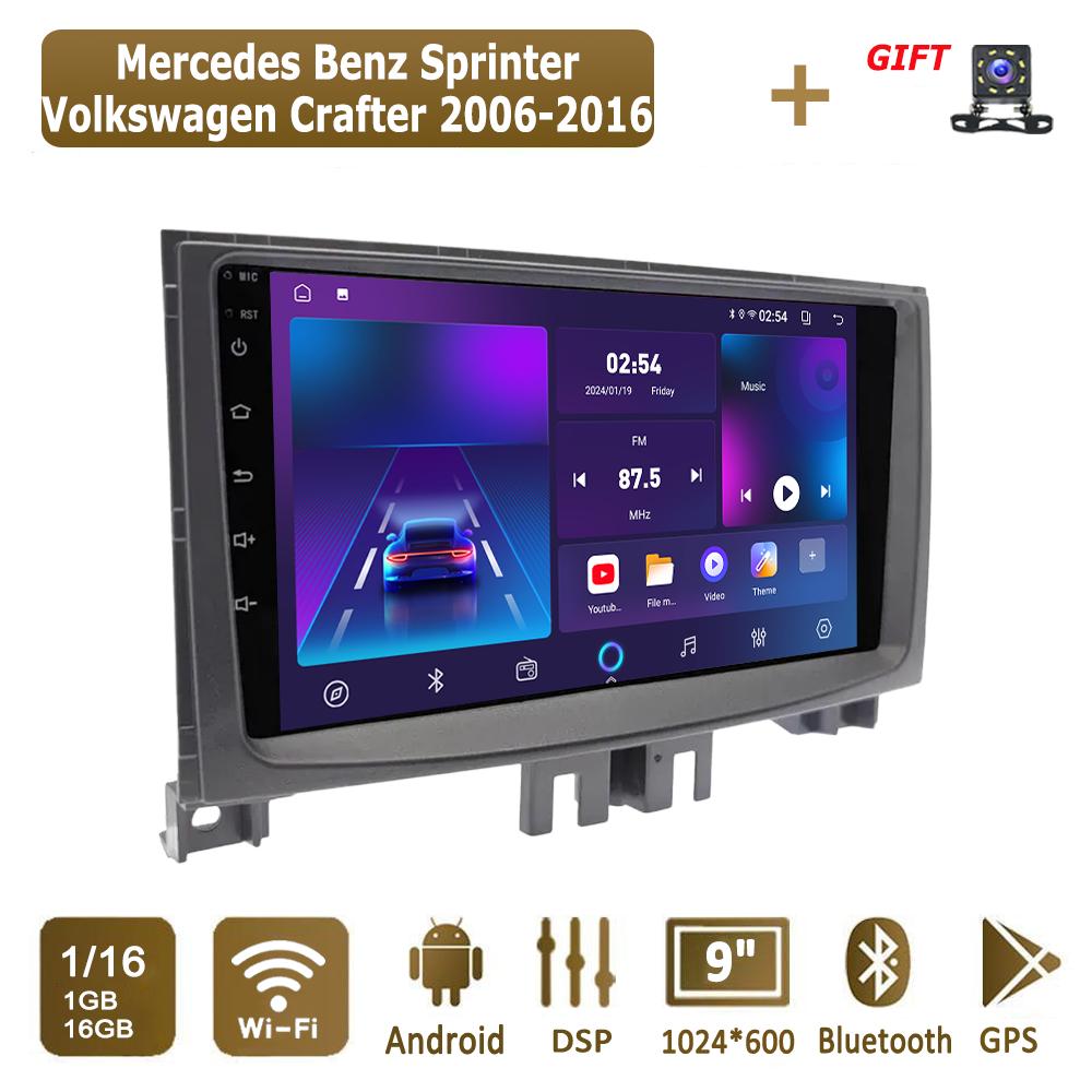 Android Carplay автомобильное радио для Mercedes Benz Sprinter Volkswagen 2006-2016 мультимедийный проигрыватель головное устройство стерео GPS навигация BT WIFI 2+32 ГБ