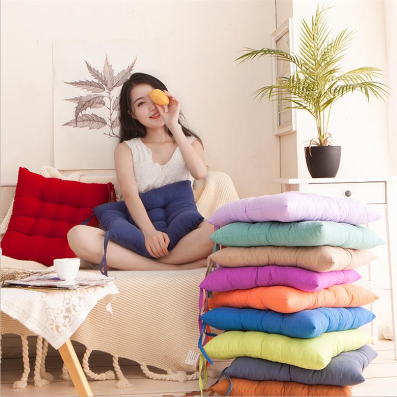 Утолщенная однотонная подушка для стульев в офисе, мягкая подушка для компьютерного сиденья, татами, подушки для квадратных стульев в гостиной, коврики