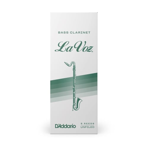 D'Addario WoodWinds D'Addario Bass Clarinet Reeds, LA VOZ REC05HD, Hard, Pack of 5
