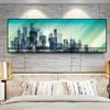 Абстрактные зеленые фантомные города Холст Картины Quadro Постеры Печать Cuadros Настенные картины Для гостиной Украшения дома Без рамки