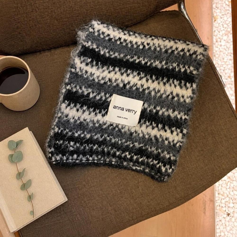 Warm Striped Knit Scarf 164cm x 30cm Winter Neck Warmer Unisex Cold Proof Scarf Cold Weather