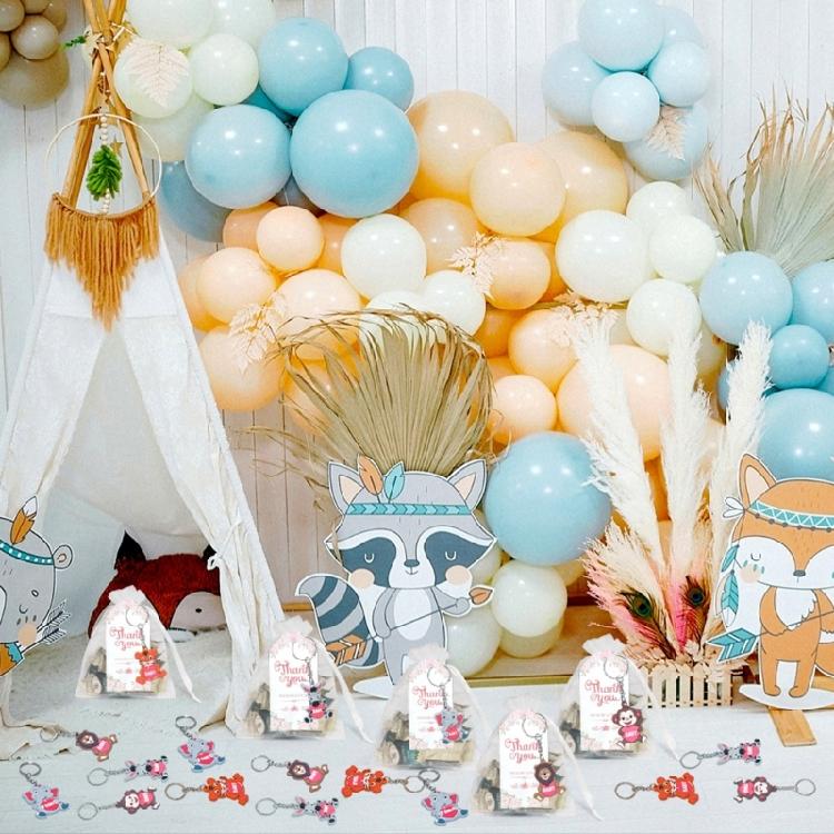 Брелоки для Baby Shower с Органзовыми Мешочками Бирки «Спасибо» Брелоки с Животными Джунглей Брелоки для Зоопарков Брелоки с Животными Брелоки Подарки