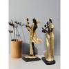 Стильные золотисто-черные статуэтки из смолы для пары с ребенком для домашнего декора (Упаковка из 2 шт., черный и золотой)