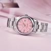Часы аналоговые деловые освежающие стильные нержавеющая сталь светящиеся водонепроницаемые дата подарок японское руководство по эксплуатации в комплекте розовый мужской циферблат,