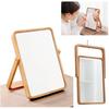 Of Natural Tabletop Stand Tabletop Stylish Plaza Original [Made Wood] Mirror, Mirror, Mirror, Wall-mounted Mirror, Wooden, Square, Large, [coco