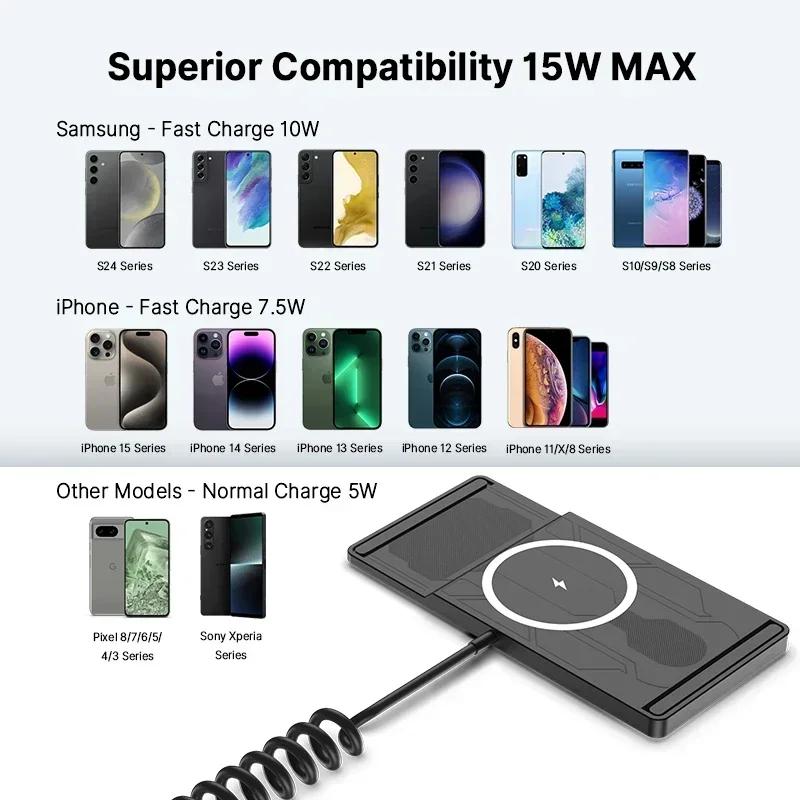 Новое автомобильное беспроводное зарядное устройство для iPhone 16 15 14 13 12 Pro Max Samsung Xiaomi Airpods Pro 2 LG быстрая зарядная станция