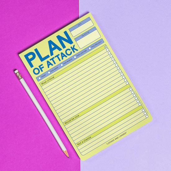 1-Count Knock Knock Plan of Attack Pads - Daily Planner Pads & To Do List Notepads, 6 x 9-inches each (Pastel)