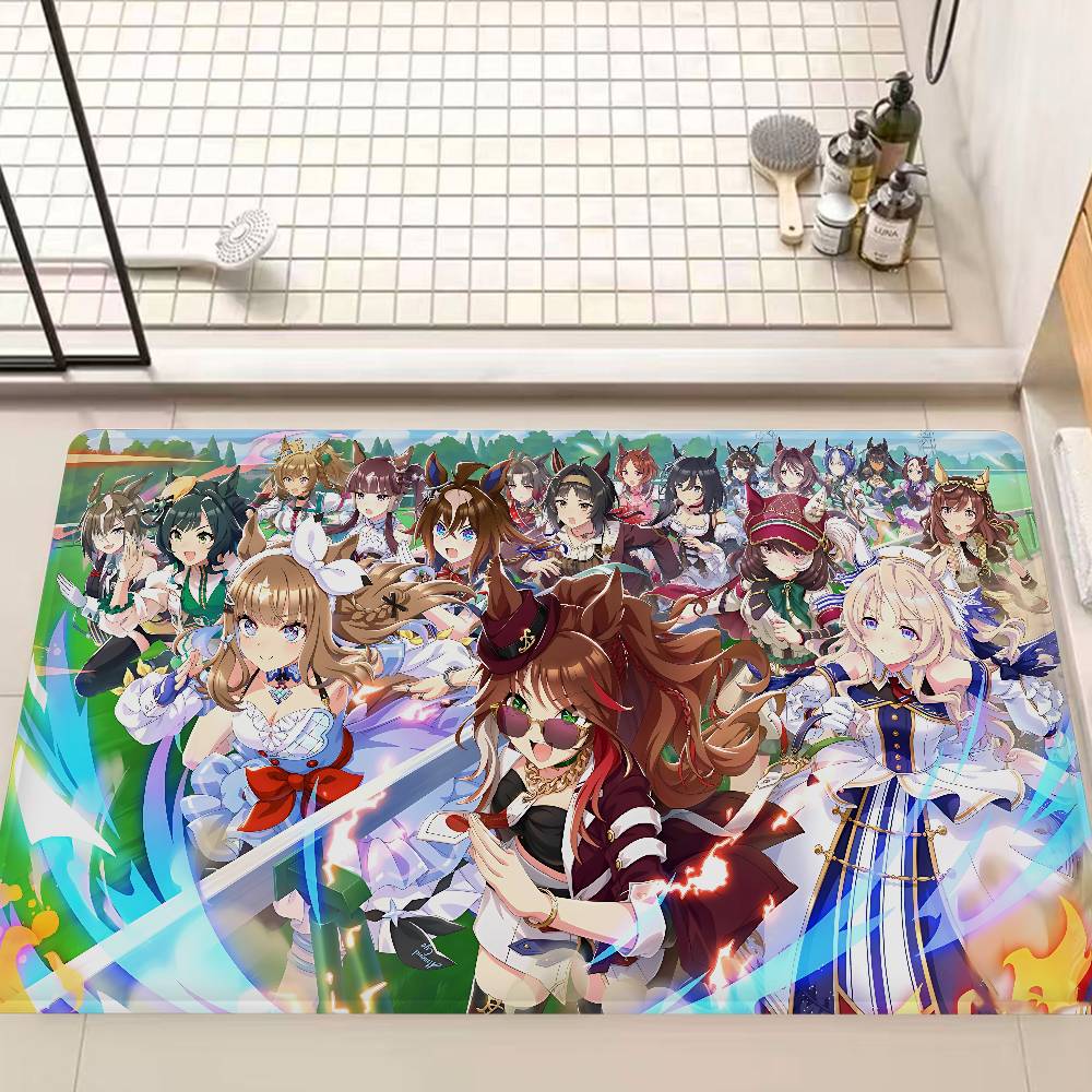 Game Uma Musume Pretty Derby Entrance Door Mat Washable Non-Slip Living Room Sofa Chairs Area Mat Kitchen Welcome Doormat