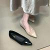 Pointed Flat-bottomed Temperament Commuter Single Shoes Female Shallow Mouth Spell Black Fairy Evening Shoes Ladyshoes Spring New Models