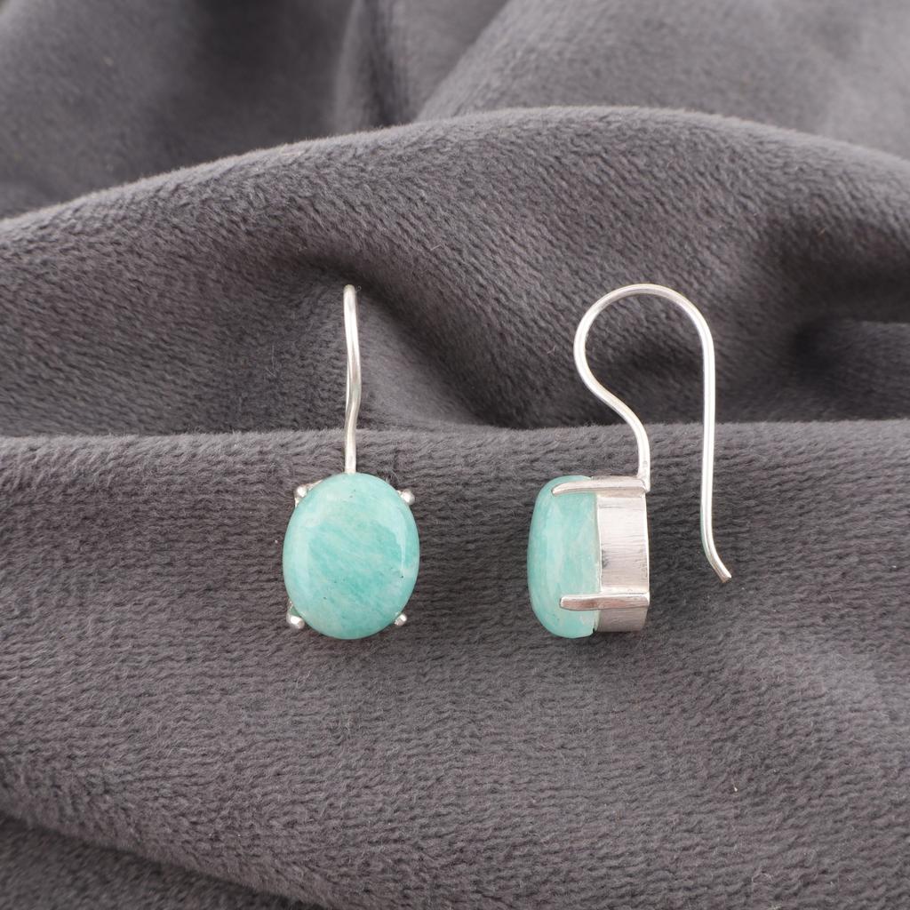 Серьги из амазонита из серебра 925 пробы, серьги с драгоценными камнями высшего качества, очаровательные украшения ручной работы, для подарка на годовщину