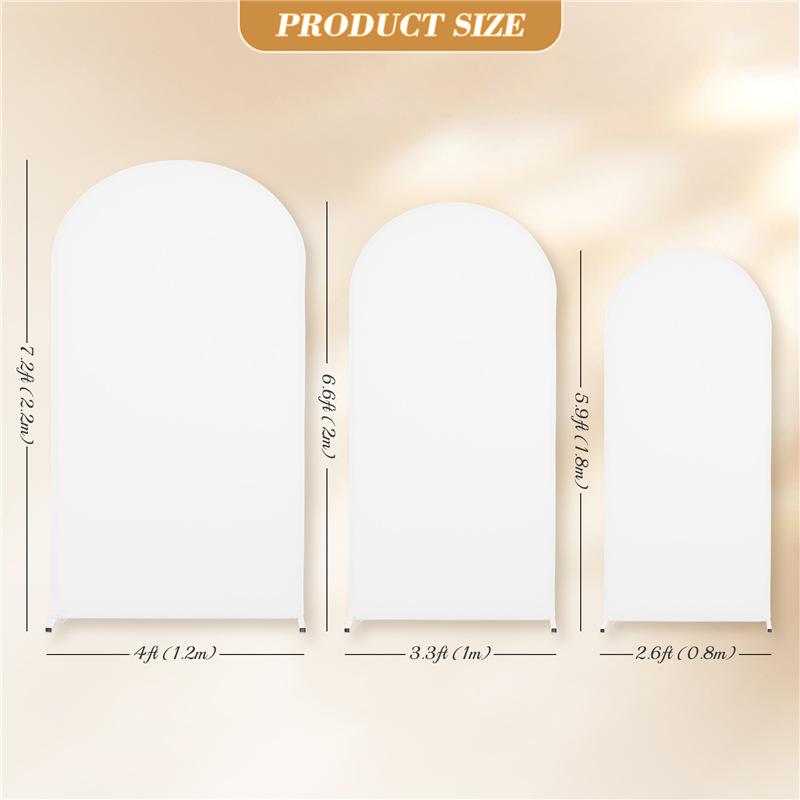 Wedding Arch Cover Spandex Fitted Stand Covers Round Top Backdrop for Birthday Party Ceremony Wedding Decoration Baby Shower