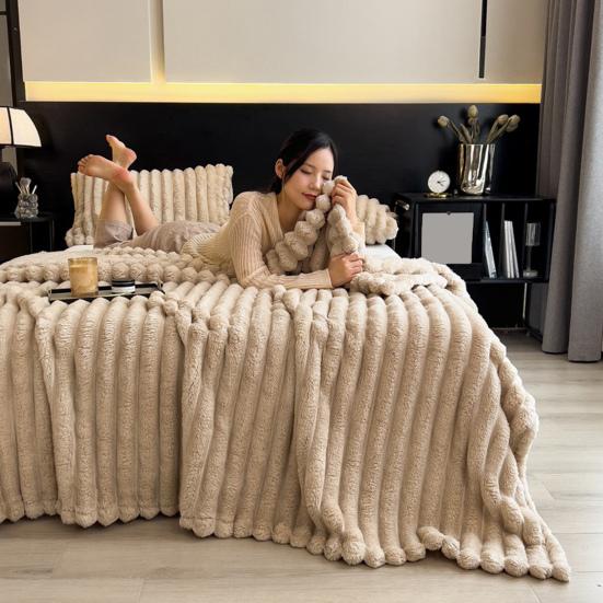 Luxury Velvet Blanket Ultra-Soft Pillow Cover Faux Fur Double-Sided Plush Comfort Pillowcase Pure