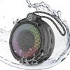Waterproof Bluetooth Shower Speaker, IPX7 Portable Outdoor Waterproof Radio Speaker with LED Light, 8W, 24 Hour Battery
