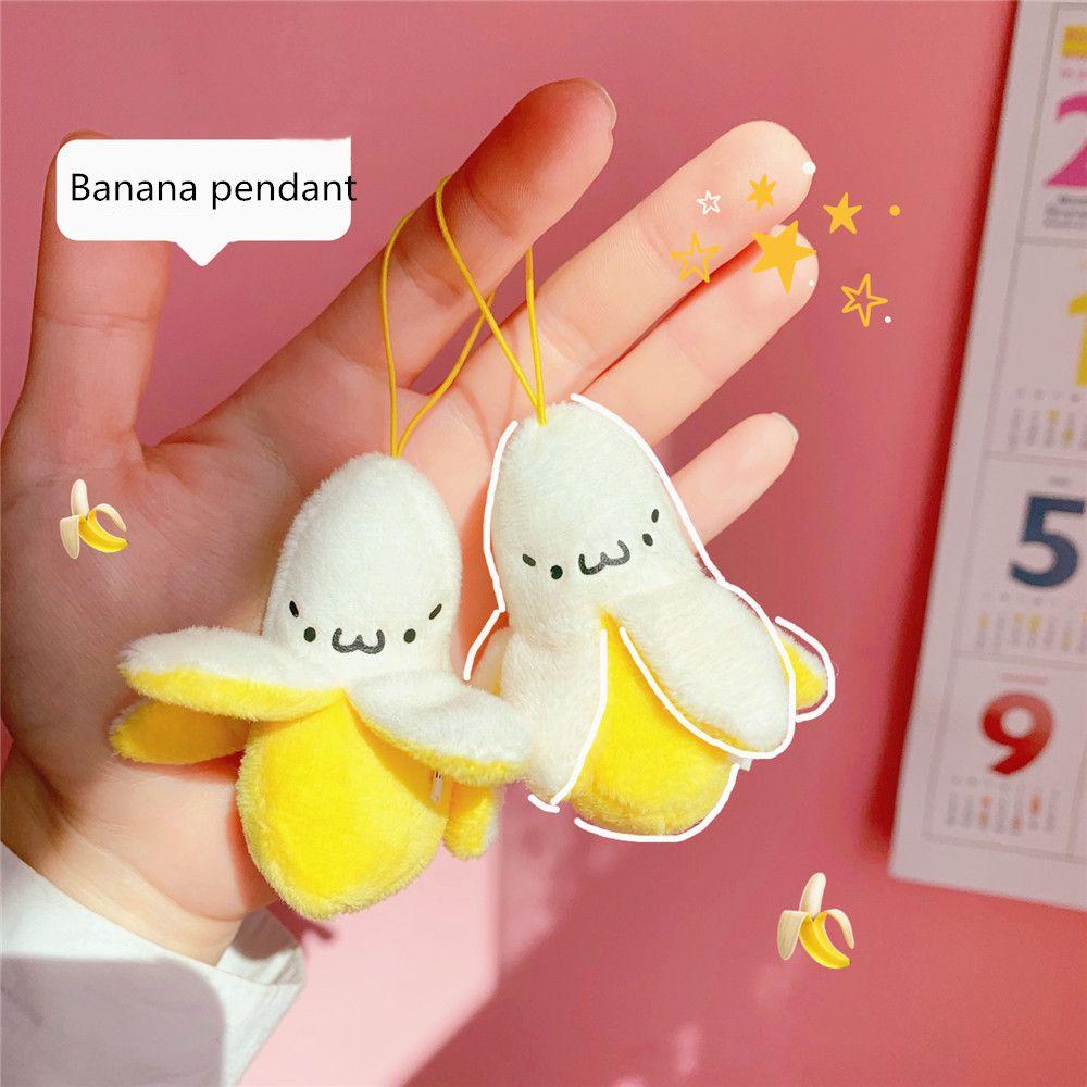 New Bags Phone Pendant Soft Plush Toy Keyrings Banana Pendant Mini Key Chains