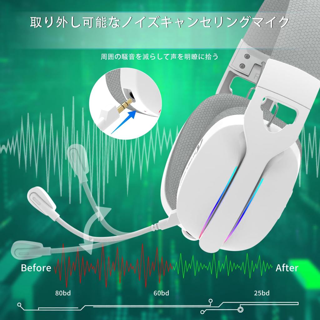 ATTACK SHARK L90 Gaming Connectivity Bluetooth Latency with Lightseed Surround 40mm Noise Detachable Up to 35 Hours of Continuous RGB Compatible with