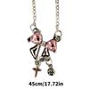 Elegant Pink Bowknot Necklace Women Fashion Jewelry Alloy Texture Elegant Women Necklace Suitable for Comfortable Wear