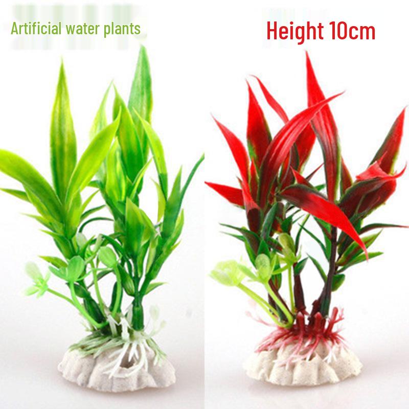 Bamboo Leaf Artificial Water Grass for Fish Tanks – Decorative Plastic Plants in 2 Colors