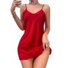 1 Piece of Elegant Women's Pajamas, Solid Color Sexy Silk Dress, Suitable for Home Use Suitable for All Seasons, Pure Lust Romantic Style Home Clothes