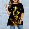 Женская летняя блестящая бабочка с принтом больших размеров, удобная футболка с короткими рукавами и круглым вырезом, повседневная мешковатая футболка средней длины