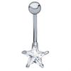 Rhinestone Pentagram Surgical Steel Belly Navel Ring Barbell Body Piercing Jewelry AVE