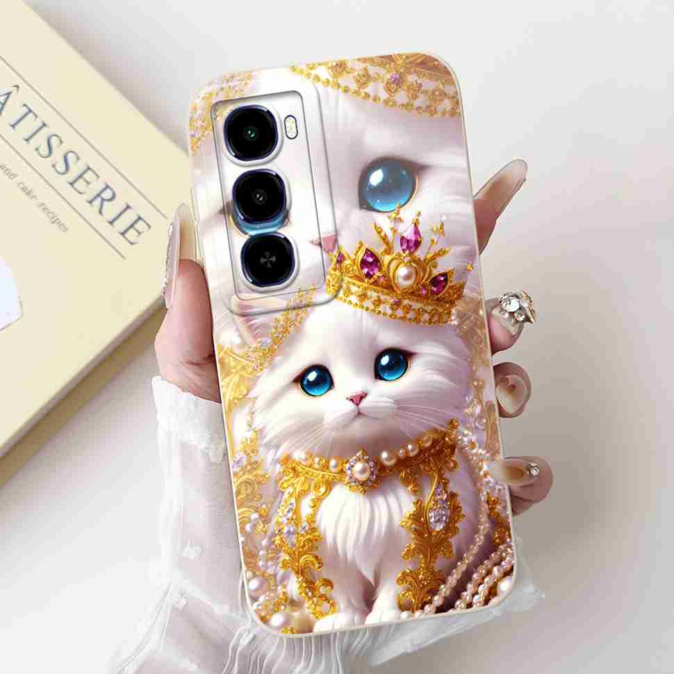 For itel City 100 4G C671L Case Cute Cat Luxury Flower Soft Silicone Back Cover For ITEL City100 4G 6.75" Phone Cases Bumper