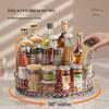 360° Rotating Transparent Condiment Storage Rack for Kitchen Table