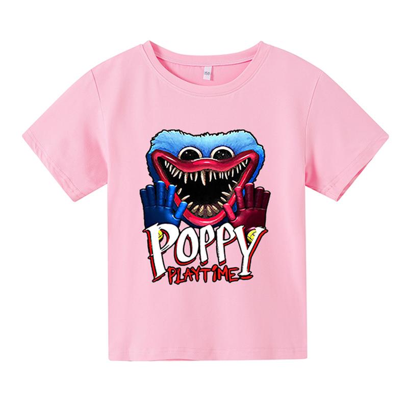 Summner Huggy Wuggy детская модная уличная одежда с круглым вырезом и короткими рукавами, корейская уличная одежда с героями мультфильмов для мальчиков и девочек, дети от 3 до 12 лет