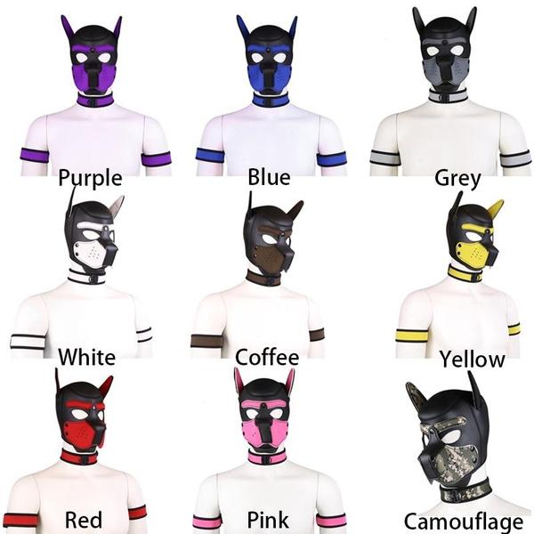 Новый набор резиновых масок собаки для клубной одежды, косплея, капюшон, 4 шт./набор