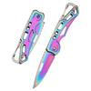 2024 new Stainless steel color mini folding knife, EDC portable outdoor camping knife, multi-function keychain tool knife