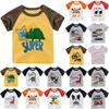 Kids Short Sleeve T Shirt Toddler Boys Girls Color Patchwork Summer Tops Cartoon Printed Graphic Tees