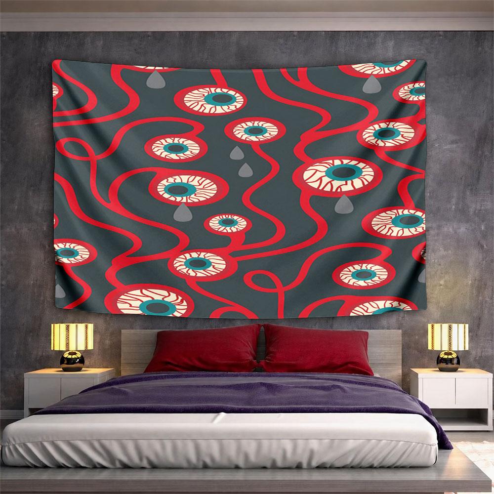 "Abstract Red Eyes and Teardrop Design" Pattern Wall Hanging Tapestry Decorative Tapestry Home Decor for Bedroom and Living Room