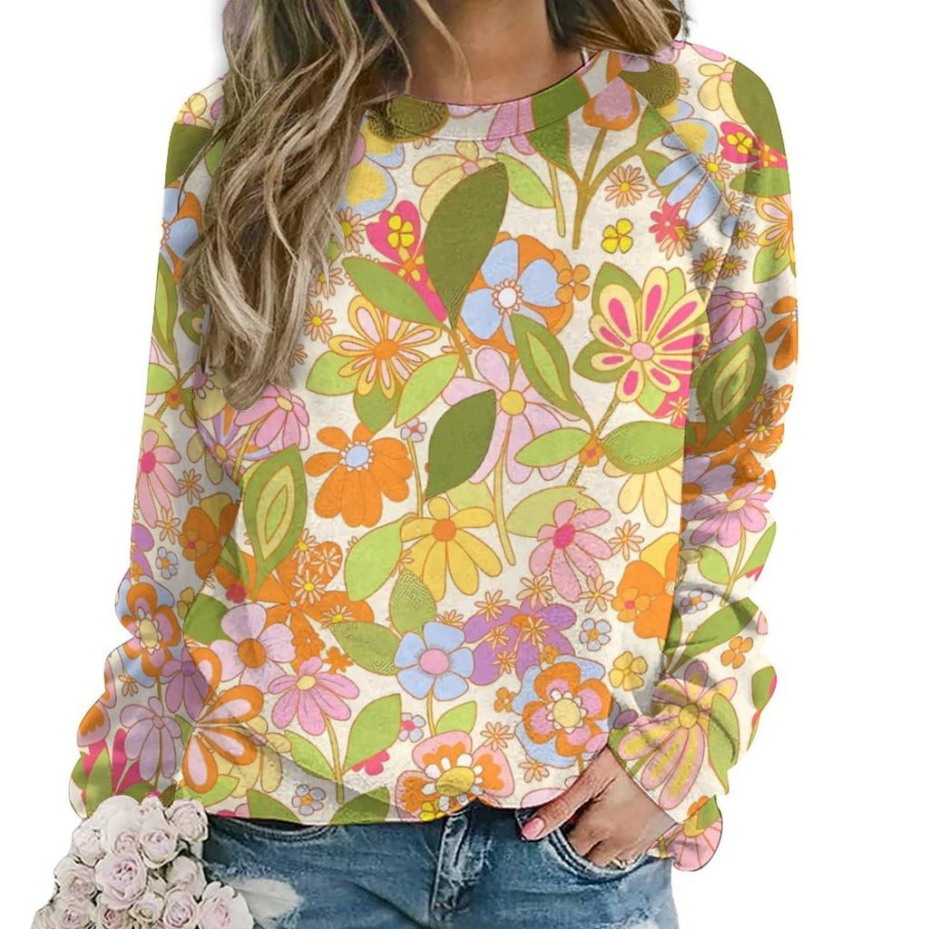 Мандала Цветок Толстовка Цветочный 3D Принт Толстовка Женская Новые Толстовки С О-Образным Вырезом Уличная Одежда Оверсайз Харадзюку Пуловер Женская Одежда