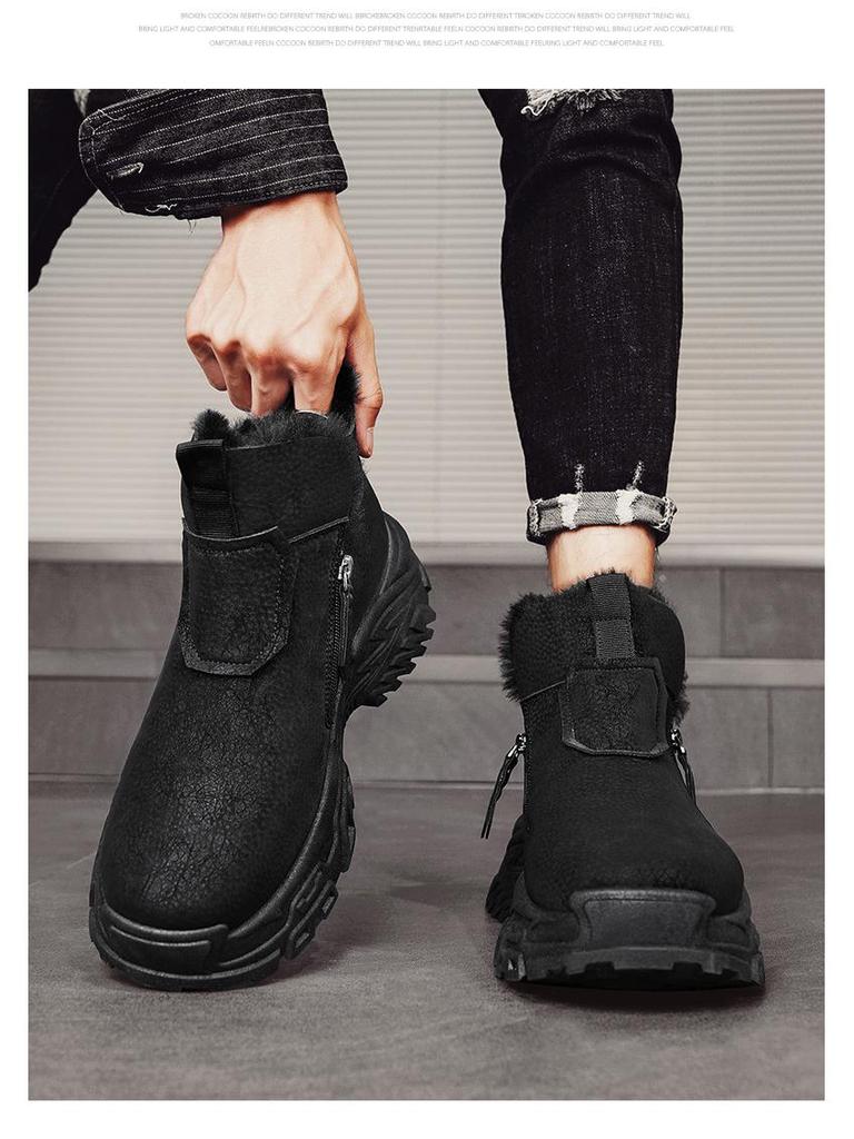 Мужские зимние высокие водонепроницаемые ботинки для снегоступов с теплой бархатной подкладкой для активного отдыха, противоскольжения и альпинизма.