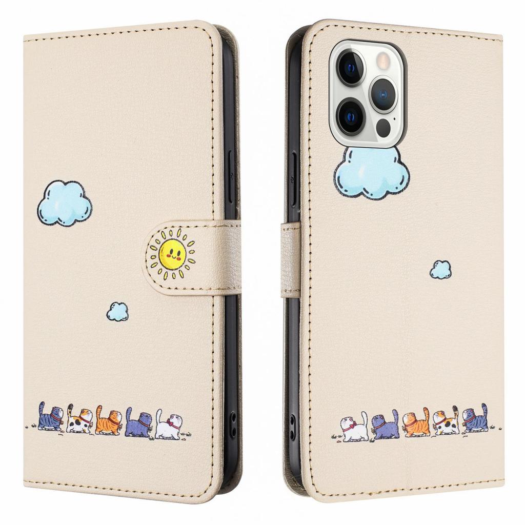 Кожаный 3D-тиснение с животным принтом, кошачья улыбка, чехол для телефона, чехол-кошелек, подставка для книг для iPhone, Samsung, Xiaomi, Google, милый цвет, откидная крышка с магнитной картой, сумка