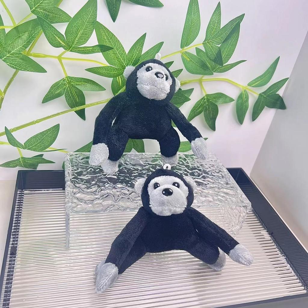 Милая плюшевая игрушка брелок Черная горилла Забавный мультяшный аксессуар для украшения сумки