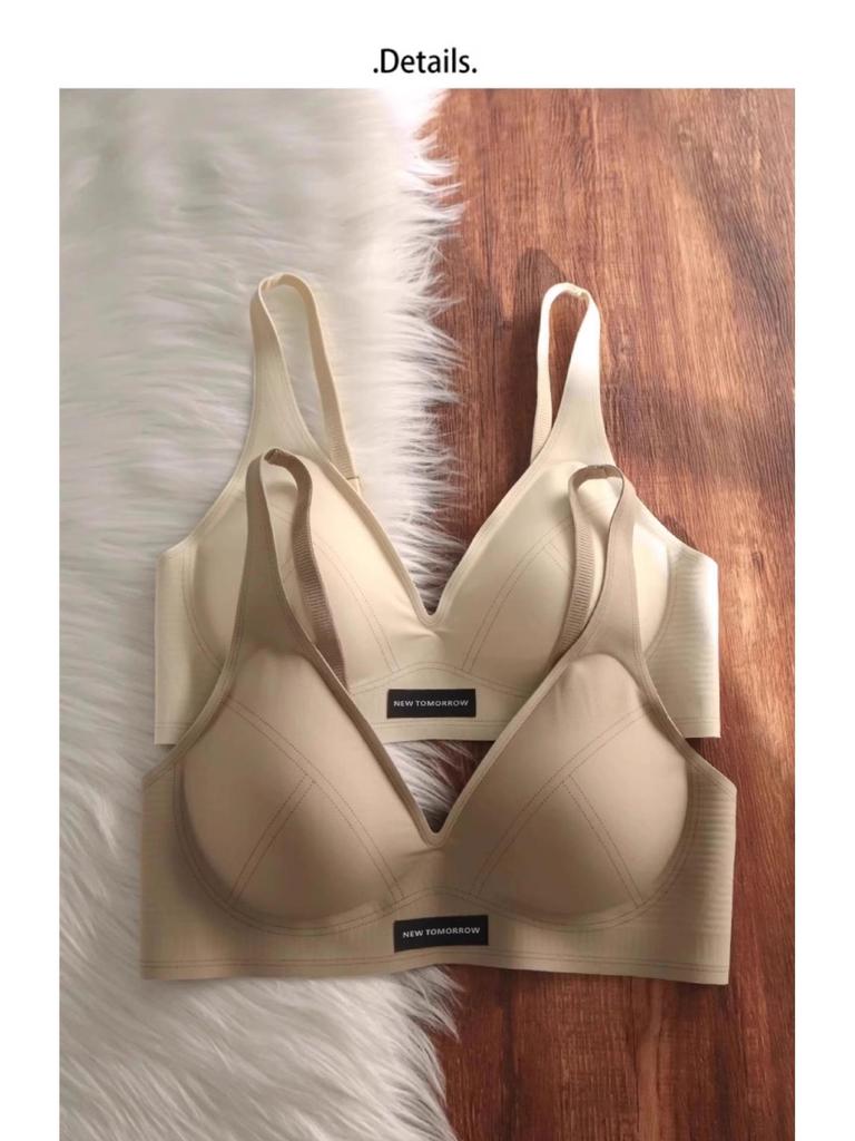 Soft Wireless Push-Up Bra for Women - Thin, Seamless, Side Support, Anti-Sagging, Comfortable Fit
