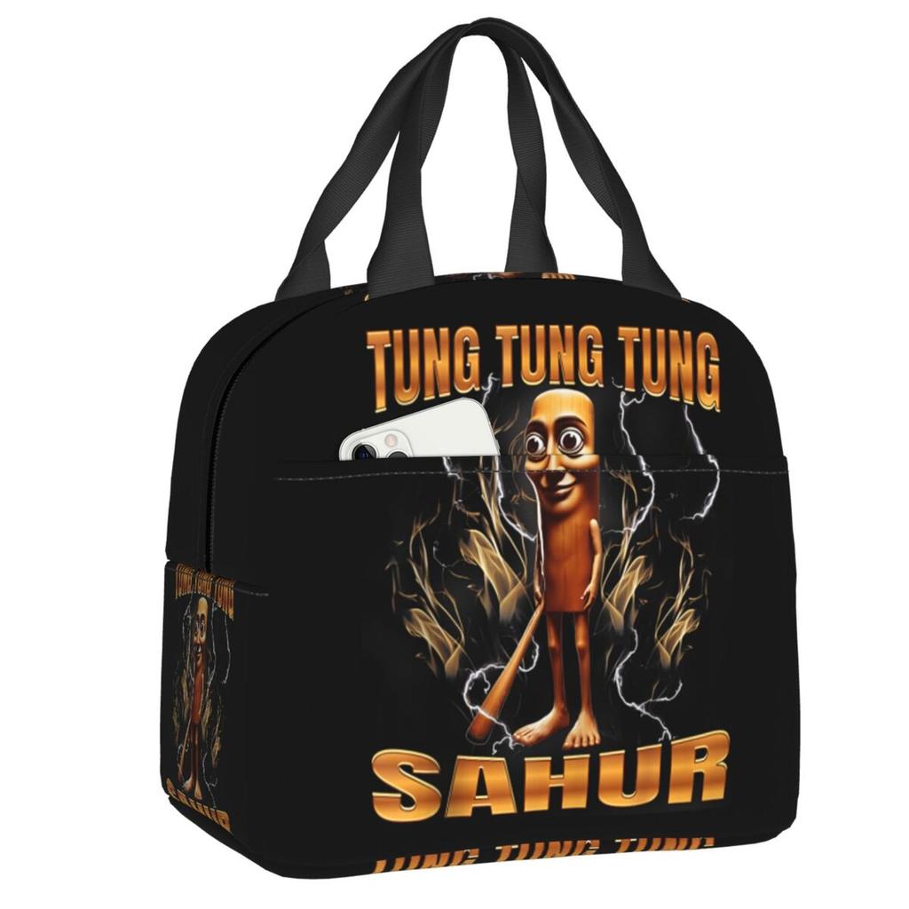 Custom Ballerina Capuchina Italian Brainrot Tung Tung Tung Sahur Lunch Bag Women Thermal Cooler Insulated Lunch Box for Student