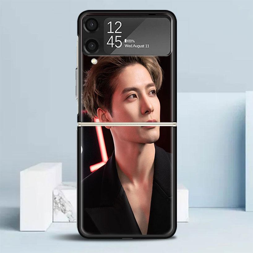 Чехол-книжка J-Jackson Wang Singer Black для Samsung Galaxy Z Flip 7 6 5 4 3 5G Чехол для телефона Flip7 Flip6 Flip5 Flip4 Flip3 Чехол с рисунком G