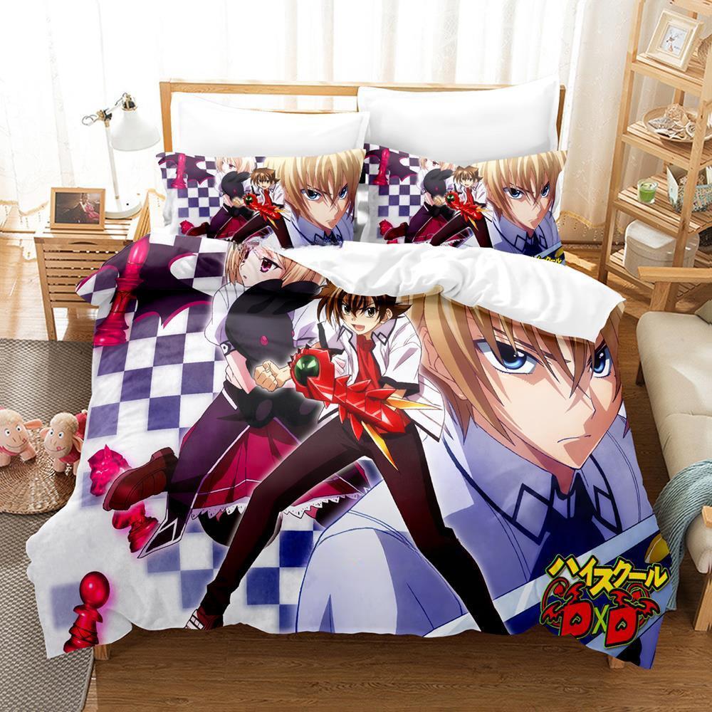 New Kawaii High School DxD Bedding Set Single Twin Full Queen King Size Bed Set Adult Kid Bedroom Duvet Cover Sets Anime Bed