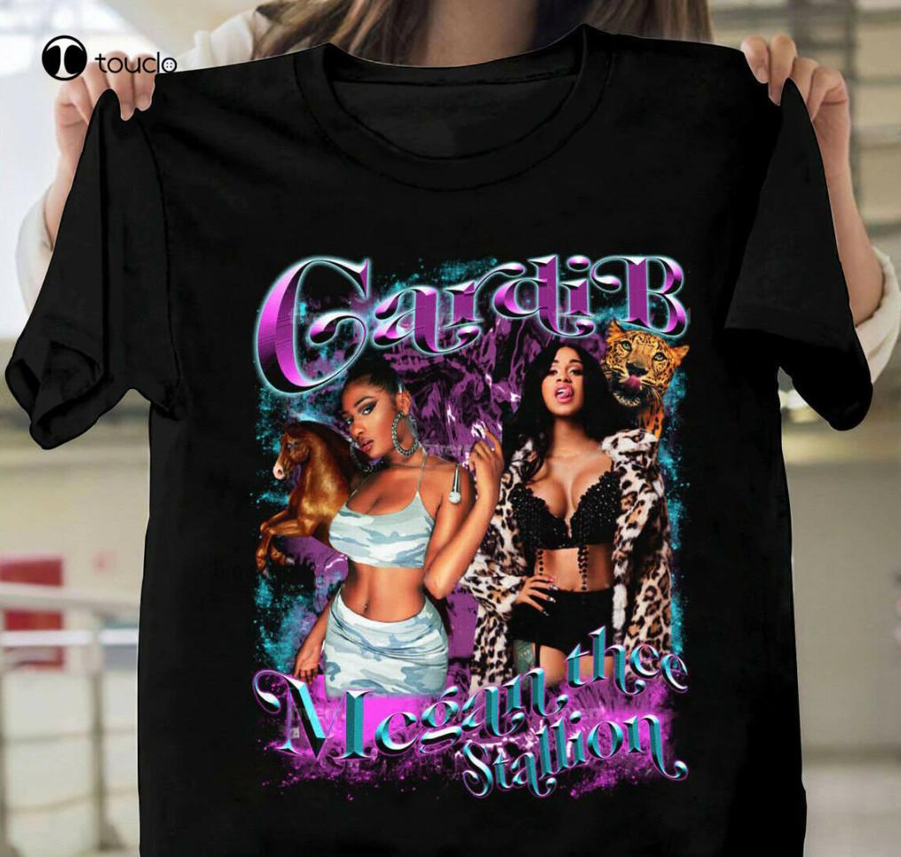 Cardi B Megan Thee Stallion Black Short Sleeve Unisex All Size S-234XL