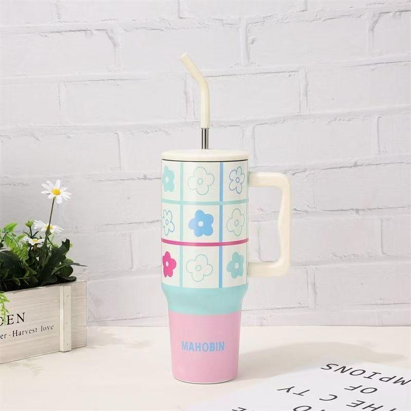 Роскошная высококлассная чашка для воды, чашка для льда, чашка из нержавеющей стали 304, высокоценная чашка для воды для девочек, сопровождающая чашка-термос