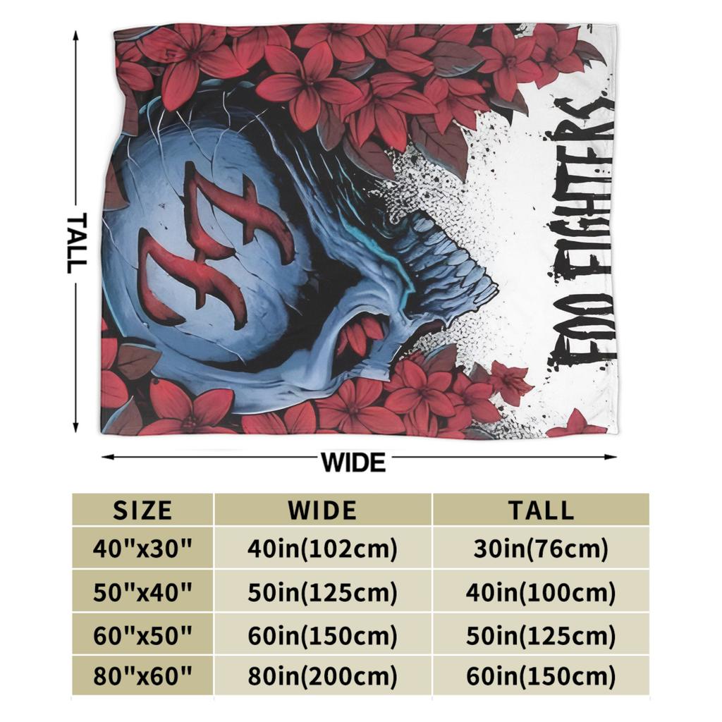 Fools Band F-Fighters Flannel Blanket Soft Durable Throw Blanket for Outdoor Travel Novelty Bedspread Sofa Bed Cover