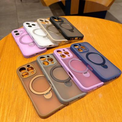 Применимо к iPhone 16 Вращающийся магнитный кронштейн Чехол для мобильного телефона Apple 15 ProMax Чехол с защитой от падения и ощущением кожи