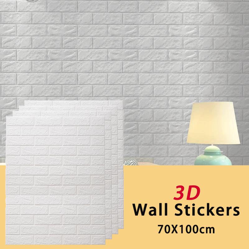 70x100 см Нейтральный однотонный 3D настенный стикер Самоклеящийся съемный настенный декор для интерьера дома